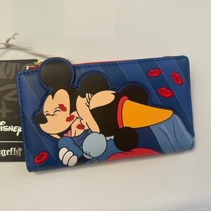 Disney Loungefly Wallet with Mickey and Minnie Kiss